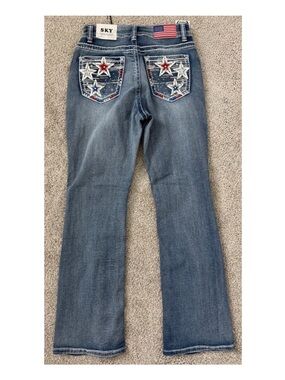 Sky nwt size 11 / 30 Bootcut Jeans with Red, White & Blue Star Pockets